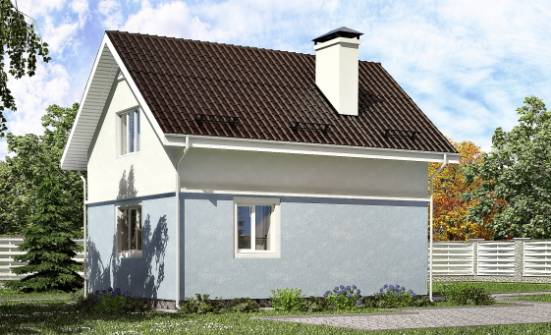 095-002-П Проект двухэтажного дома с мансардой, доступный коттедж из пеноблока Нижняя Тура | Проекты домов от House Expert