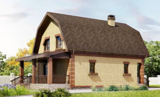 130-005-Л Проект двухэтажного дома с мансардой, классический загородный дом из пеноблока Верхняя Пышма | Проекты домов от House Expert