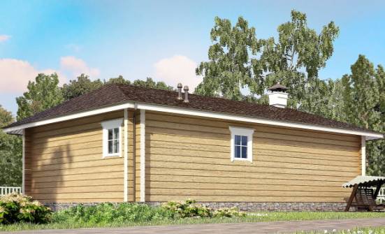 095-001-Л Проект одноэтажного дома, небольшой домик из бревен Дегтярск | Проекты одноэтажных домов от House Expert
