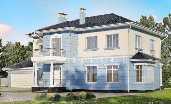 285-003-Л Проект двухэтажного дома и гаражом, современный загородный дом из кирпича Новоуральск | Проекты домов от House Expert