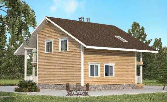 130-001-П Проект двухэтажного дома мансардой, недорогой дом из дерева Дегтярск | Проекты домов от House Expert