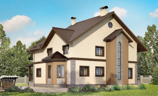 265-003-Л Проект двухэтажного дома, красивый домик из твинблока Красноуфимск | Проекты домов от House Expert
