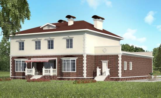 380-001-Л Проект двухэтажного дома, гараж, современный коттедж из кирпича Новоуральск | Проекты домов от House Expert