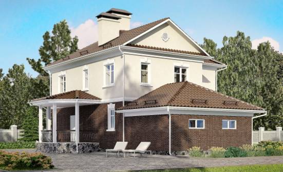 190-002-Л Проект двухэтажного дома и гаражом, средний домик из бризолита Богданович | Проекты домов от House Expert
