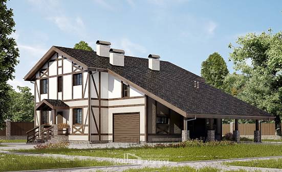 250-002-П Проект двухэтажного дома мансардный этаж, гараж, современный загородный дом из кирпича Кушва | Проекты домов от House Expert