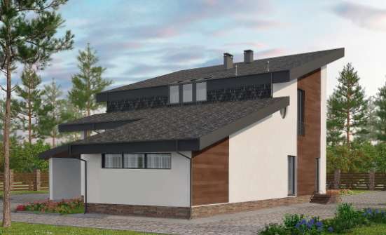230-001-П Проект двухэтажного дома с мансардным этажом, уютный дом из кирпича Красноуфимск | Проекты домов от House Expert