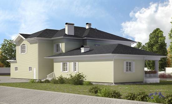 410-002-Л Проект двухэтажного дома и гаражом, современный домик из бризолита Камышлов | Проекты домов от House Expert