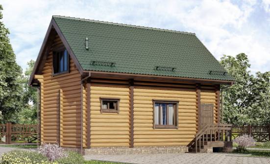 080-003-П Проект двухэтажного дома мансардный этаж, уютный загородный дом из бревен Невьянск | Проекты домов от House Expert
