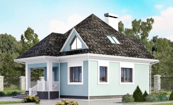 110-001-Л Проект двухэтажного дома мансардой, доступный домик из газосиликатных блоков Камышлов | Проекты домов от House Expert