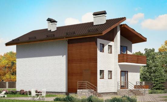 180-009-П Проект двухэтажного дома с мансардным этажом, классический коттедж из кирпича Невьянск | Проекты домов от House Expert