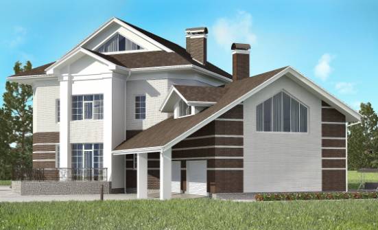 410-001-П Проект двухэтажного дома и гаражом, огромный загородный дом из кирпича Ревда | Проекты домов от House Expert