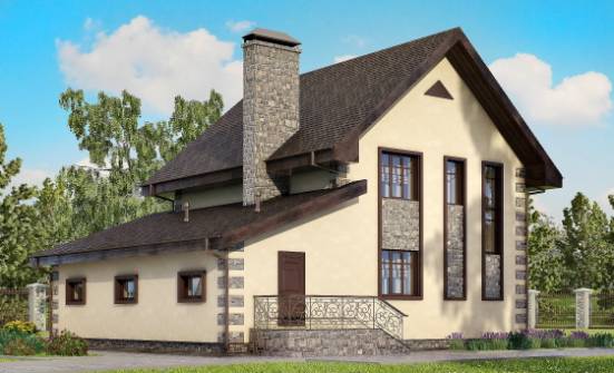 160-004-П Проект двухэтажного дома, гараж, уютный дом из пеноблока Полевской | Проекты домов от House Expert