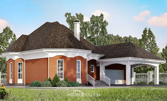 180-007-П Проект двухэтажного дома с мансардным этажом, гараж, компактный домик из пеноблока Алапаевск | Проекты домов от House Expert