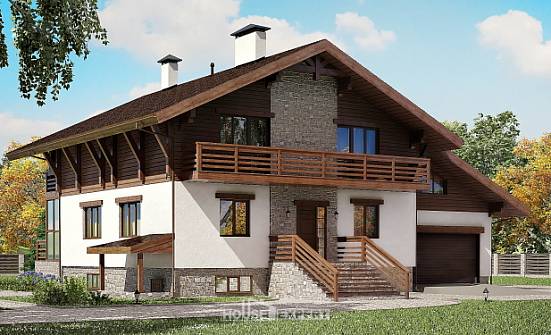 420-001-П Проект трехэтажного дома с мансардой, гараж, классический коттедж из кирпича Серов | Проекты домов от House Expert