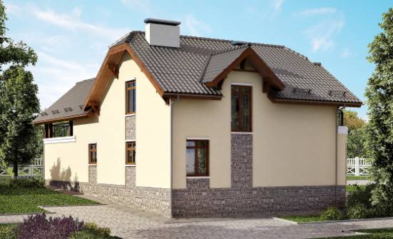 255-003-П Проект трехэтажного дома мансардой, гараж, простой дом из твинблока Краснотурьинск | Проекты домов от House Expert
