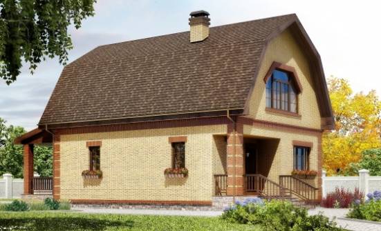 130-005-Л Проект двухэтажного дома с мансардой, классический загородный дом из пеноблока Верхняя Пышма | Проекты домов от House Expert