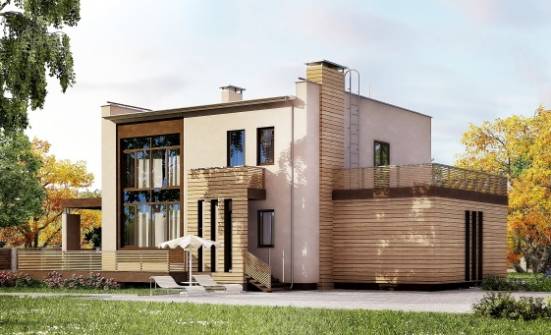 220-003-Л Проект двухэтажного дома, гараж, просторный загородный дом из поризованных блоков Ревда | Проекты домов от House Expert