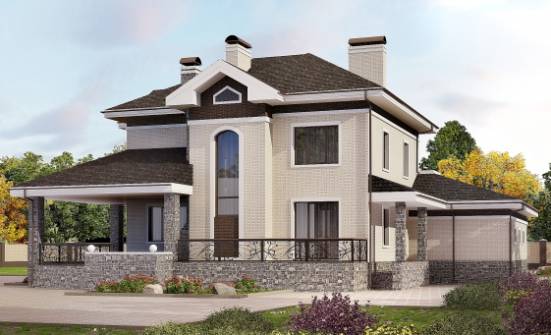365-001-Л Проект трехэтажного дома, гараж, классический загородный дом из кирпича Верхотурье | Проекты домов от House Expert