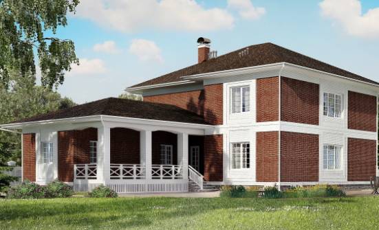 315-001-П Проект двухэтажного дома и гаражом, огромный домик из кирпича Берёзовский | Проекты домов от House Expert