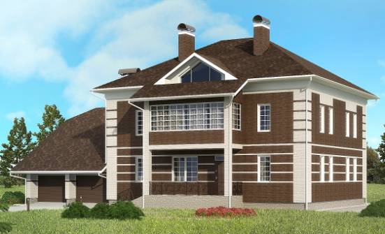505-002-Л Проект трехэтажного дома, гараж, современный коттедж из кирпича Камышлов | Проекты домов от House Expert