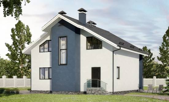 150-005-П Проект двухэтажного дома мансардой, простой дом из поризованных блоков Сухой Лог | Проекты домов от House Expert