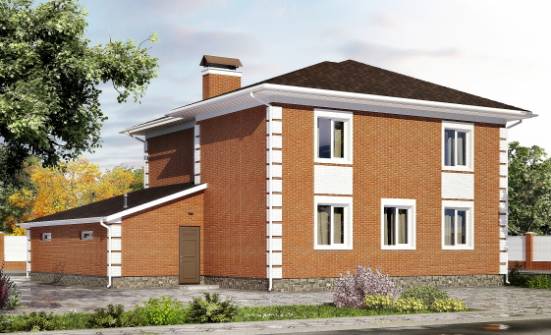 220-004-Л Проект двухэтажного дома, гараж, классический домик из кирпича Сысерть | Проекты домов от House Expert