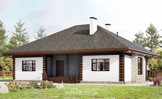 135-003-П Проект одноэтажного дома, бюджетный дом из арболита Кировград | Проекты домов от House Expert