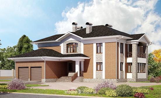 520-002-Л Проект трехэтажного дома, гараж, просторный загородный дом из пеноблока Краснотурьинск | Проекты домов от House Expert