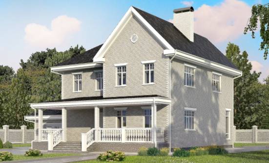 190-001-Л Проект двухэтажного дома и гаражом, простой загородный дом из кирпича Реж | Проекты домов от House Expert