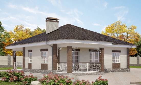 100-004-Л Проект одноэтажного дома, простой домик из бризолита Серов | Проекты одноэтажных домов от House Expert