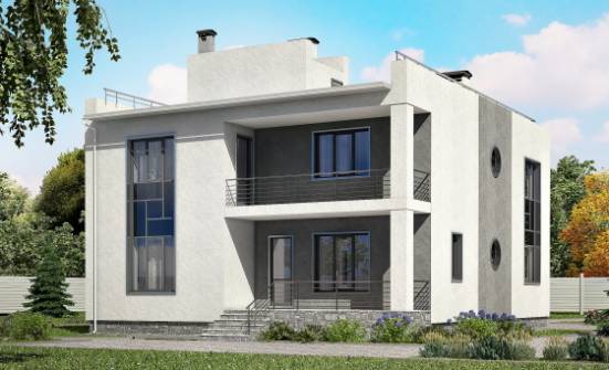 255-001-П Проект двухэтажного дома, гараж, красивый домик из теплоблока Качканар | Проекты домов от House Expert