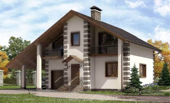 150-003-Л Проект двухэтажного дома мансардный этаж и гаражом, простой домик из дерева Сухой Лог | Проекты домов от House Expert