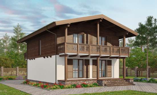 150-016-Л Проект двухэтажного дома мансардой, доступный коттедж из бризолита Тавда | Проекты домов от House Expert