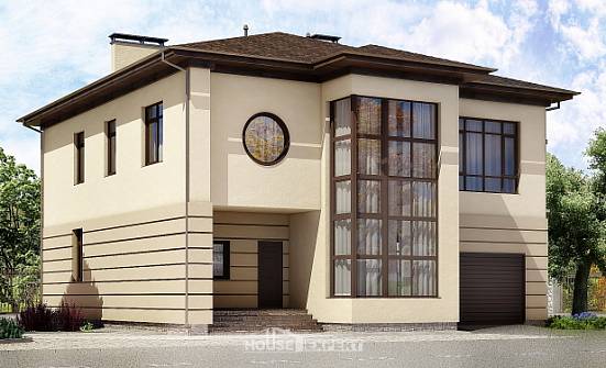 300-006-П Проект двухэтажного дома, гараж, красивый коттедж из кирпича Карпинск | Проекты домов от House Expert