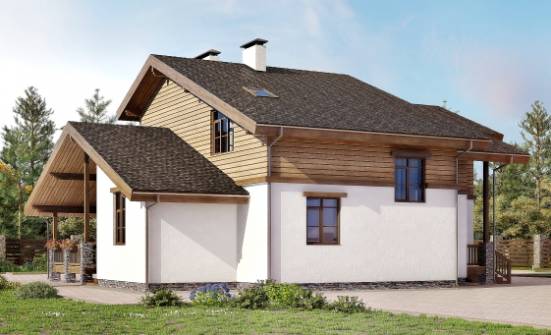 210-006-П Проект двухэтажного дома с мансардой, простой загородный дом из кирпича Заречный | Проекты домов от House Expert