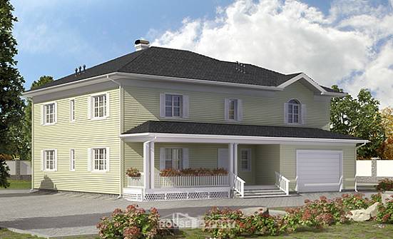 410-002-Л Проект двухэтажного дома и гаражом, современный домик из бризолита Камышлов | Проекты домов от House Expert