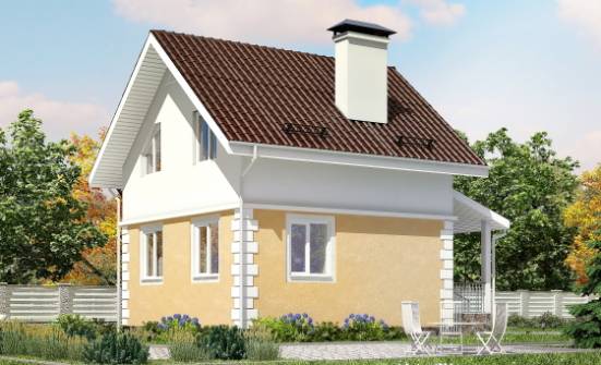 070-002-П Проект двухэтажного дома мансардой, крохотный загородный дом из газосиликатных блоков Алапаевск | Проекты домов от House Expert