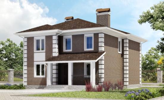 185-002-П Проект двухэтажного дома, недорогой домик из твинблока Камышлов | Проекты домов от House Expert