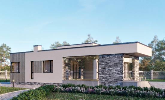 175-001-Л Проект одноэтажного дома, простой коттедж из твинблока Верхотурье | Проекты домов от House Expert