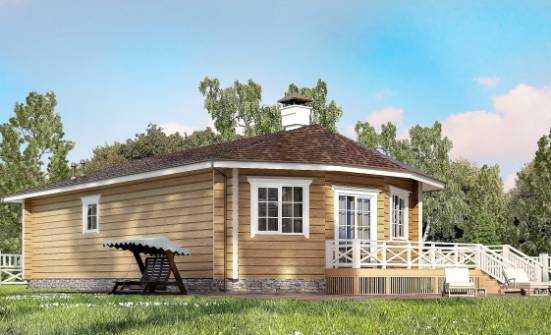 095-001-Л Проект одноэтажного дома, небольшой домик из бревен Дегтярск | Проекты домов от House Expert
