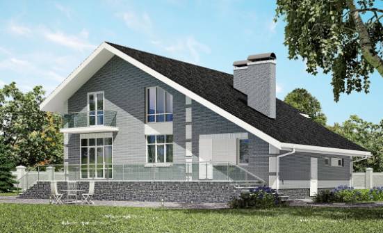 190-006-Л Проект двухэтажного дома с мансардой, гараж, просторный загородный дом из арболита Верхняя Пышма | Проекты домов от House Expert