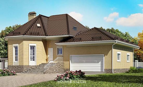 400-001-П Проект трехэтажного дома с мансардой, гараж, классический домик из теплоблока Екатеринбург | Проекты домов от House Expert