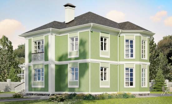 170-001-Л Проект двухэтажного дома и гаражом, небольшой домик из пеноблока Невьянск | Проекты домов от House Expert
