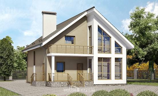 170-006-Л Проект двухэтажного дома с мансардой, скромный домик из бризолита Богданович | Проекты домов от House Expert