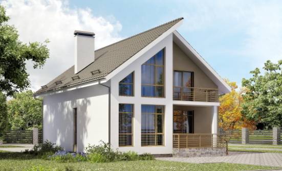 170-006-Л Проект двухэтажного дома с мансардой, скромный домик из бризолита Богданович | Проекты домов от House Expert