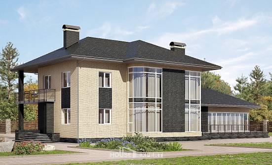 305-003-Л Проект двухэтажного дома, огромный загородный дом из газобетона Заречный | Проекты домов от House Expert