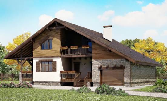 220-005-П Проект двухэтажного дома мансардой, гараж, классический дом из кирпича Серов | Проекты домов от House Expert