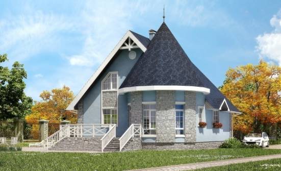 170-003-П Проект двухэтажного дома мансардой, экономичный коттедж из блока Дегтярск | Проекты домов от House Expert
