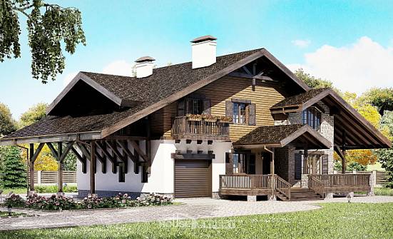 270-001-Л Проект двухэтажного дома мансардой, гараж, уютный загородный дом из кирпича Берёзовский | Проекты домов от House Expert