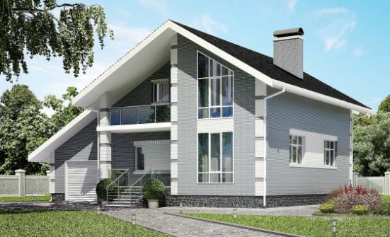 190-006-Л Проект двухэтажного дома с мансардой, гараж, просторный загородный дом из арболита Верхняя Пышма | Проекты домов от House Expert
